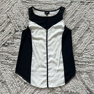 White & Black Tank Blouse